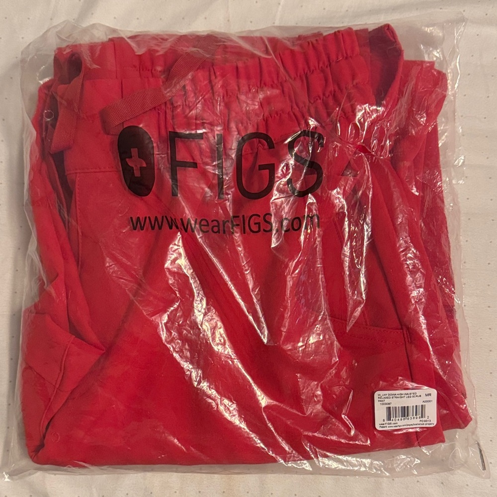 Figs Red Scrub Pants - Lunar New Year Pop Red